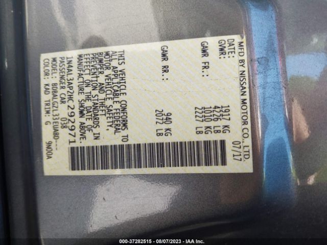 1N4AL3AP2HC292971 Nissan Altima 2.5 S