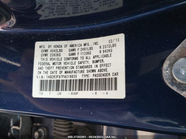 1HGCR3F87FA019635 Honda Accord Ex-l V-6