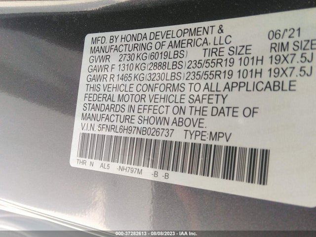 Honda Odyssey Elite 2022 5FNRL6H97NB026737 Image 16