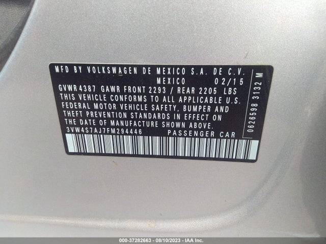 3VW4S7AJ7FM294446 Volkswagen Jetta Sedan 2.0t Gli Se