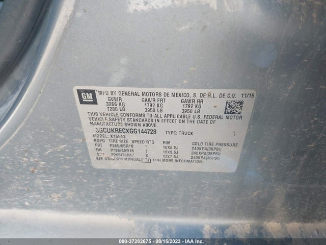 Chevrolet Silverado 1500 Lt 2016 3GCUKRECXGG144728 Image 9
