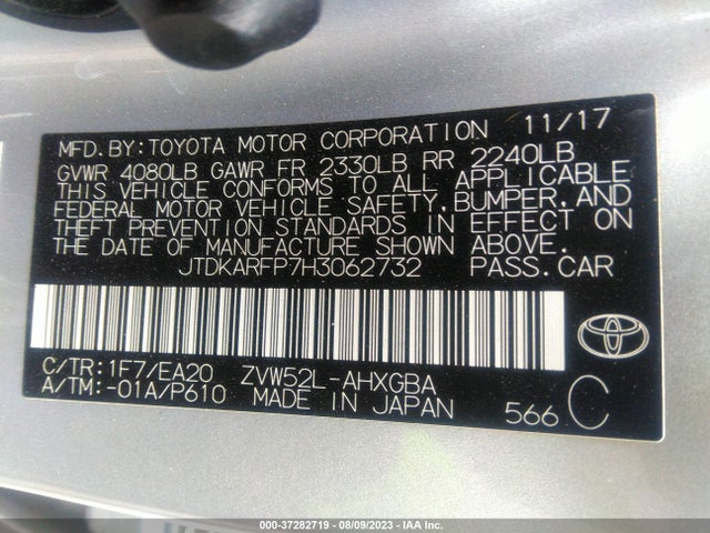 Toyota Prius Prime Plus/premium/advanced 2017 JTDKARFP7H3062732 Image 9
