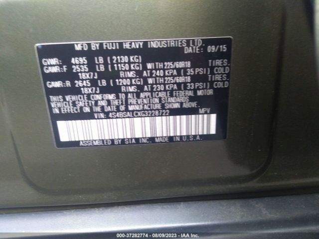 4S4BSALCXG3228722 Subaru Outback 2.5i Limited