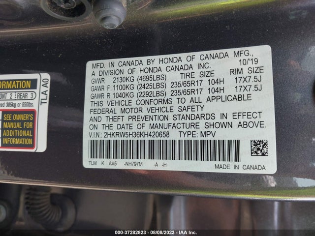 Honda CR-V LX 2019 2HKRW5H36KH420658 Image 9