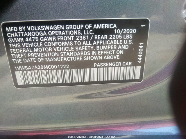 1VWSA7A39MC001222 Volkswagen Passat 2.0t Se