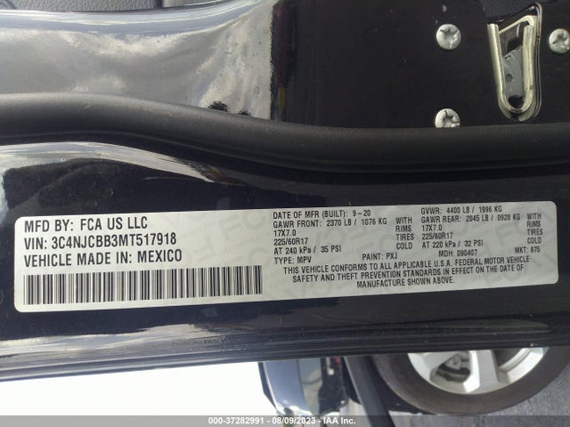 3C4NJCBB3MT517918 Jeep Compass Latitude