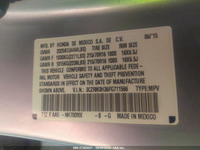 3CZRM3H36FG711566 Honda CR-V LX