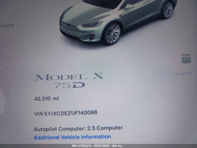 5YJXCDE21JF140066 Tesla Model X 75d/100d/p100d