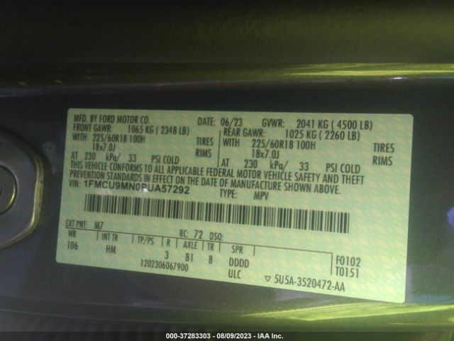 1FMCU9MN0PUA57292 Ford Escape St-line