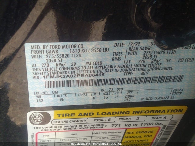 2023 Ford Expedition, VIN: 1FMJK2A82PEA06468
