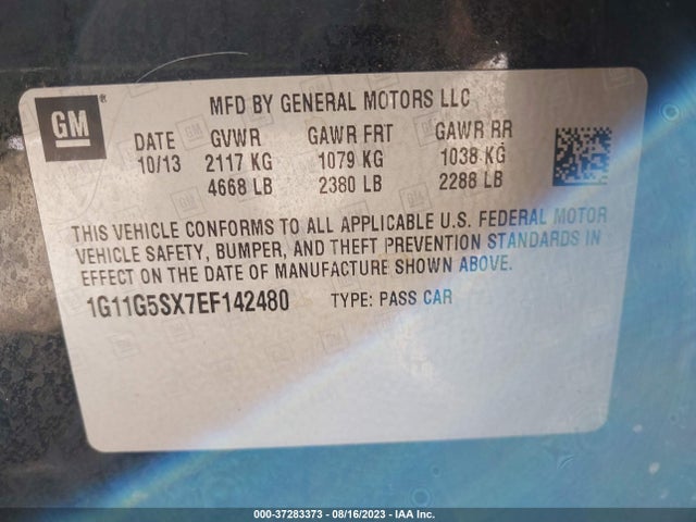 Chevrolet MALIBU LT 2014 1G11G5SX7EF142480 Image 9