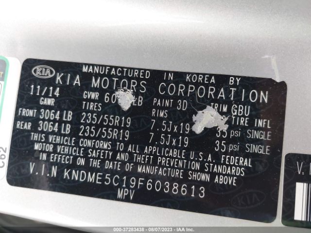 KNDME5C19F6038613 KIA Sedona Sx-l