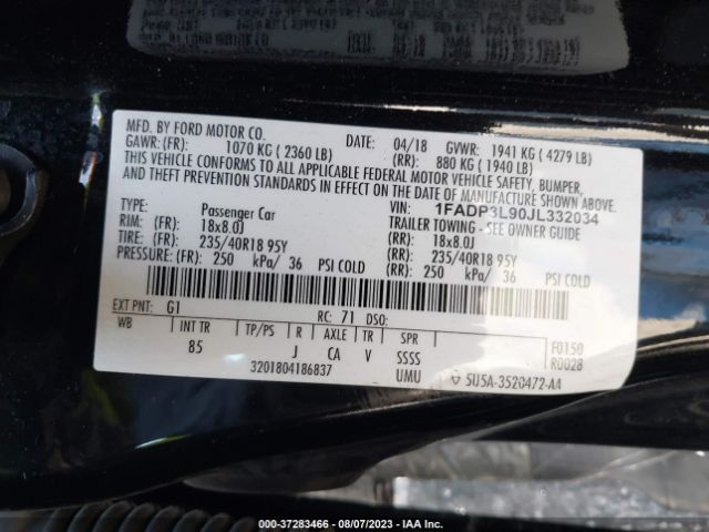 1FADP3L90JL332034 Ford FOCUS ST