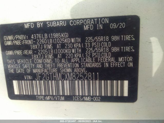 JF2GTHMCXM8252811 Subaru Crosstrek Limited