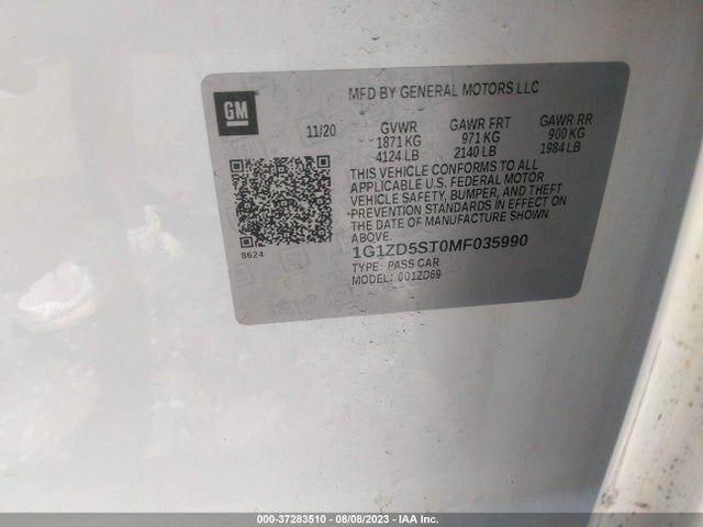 Chevrolet MALIBU LT 2021 1G1ZD5ST0MF035990 Image 9
