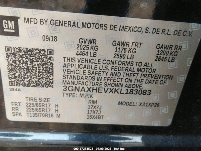 Chevrolet EQUINOX LS 2019 3GNAXHEVXKL183083 Image 9