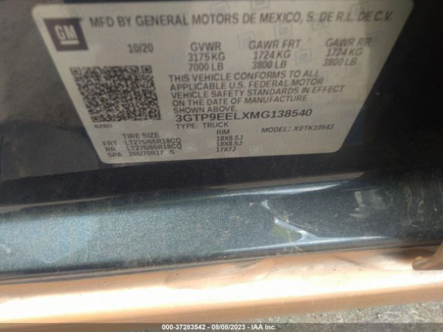 3GTP9EELXMG138540 GMC Sierra 1500 At4