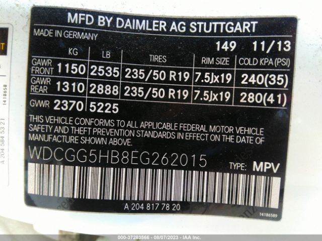 WDCGG5HB8EG262015 Mercedes-Benz Glk-class Glk 350