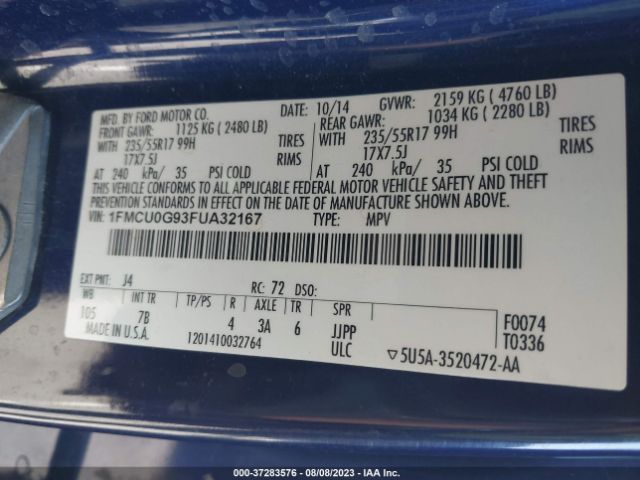 1FMCU0G93FUA32167 Ford ESCAPE SE