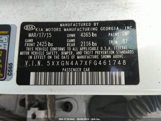 KIA OPTIMA EX 2015 5XXGN4A7XFG461748 Image 16
