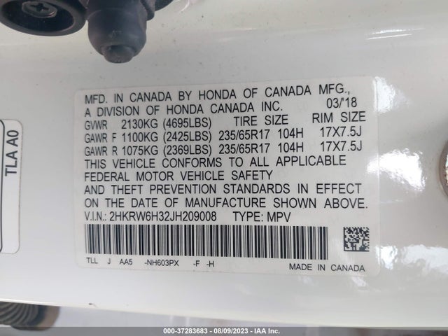 Honda CR-V LX 2018 2HKRW6H32JH209008 Image 9
