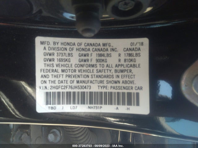 Honda Civic Sedan Ex 2018 2HGFC2F76JH530473 Image 16