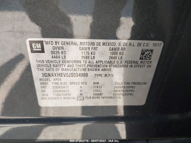 Chevrolet EQUINOX LS 2018 3GNAXHEV0JS534989 Image 9