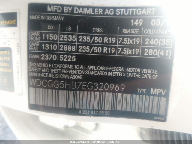 WDCGG5HB7EG320969 Mercedes-Benz Glk-class Glk 350