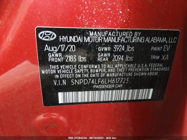 Hyundai ELANTRA SE 2020 5NPD74LF6LH617723 Image 9