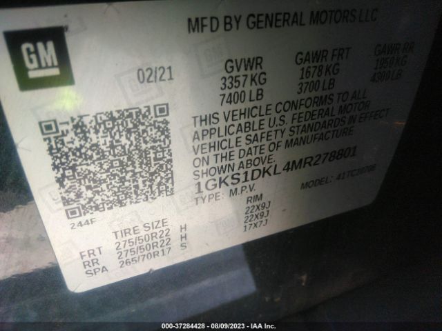 1GKS1DKL4MR278801 GMC YUKON DENALI
