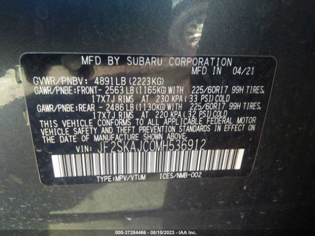JF2SKAJC0MH536912 Subaru Forester Premium