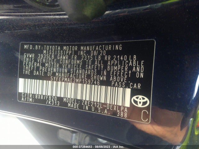 Toyota COROLLA LE 2021 5YFEPMAE2MP159746 Image 15
