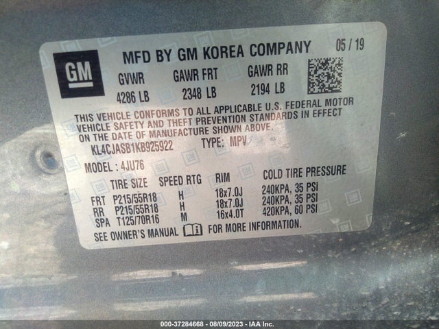 Buick Encore Preferred 2019 KL4CJASB1KB925922 Image 9