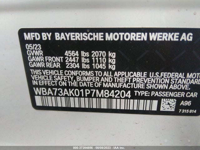 2023 BMW 2 Series, VIN: WBA73AK01P7M84204