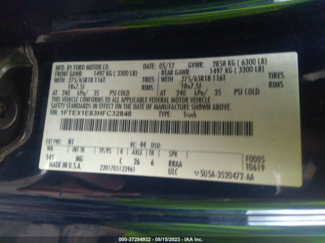 1FTEX1E83HFC32848 Ford F-150 Xl/xlt