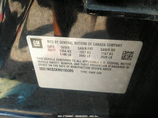 2G61N5S3XH9195989 Cadillac XTS LUXURY