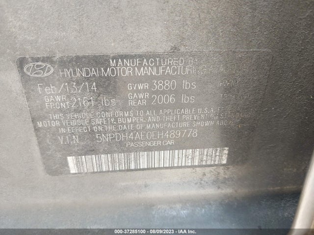 Hyundai ELANTRA SE 2014 5NPDH4AE0EH489778 Image 10
