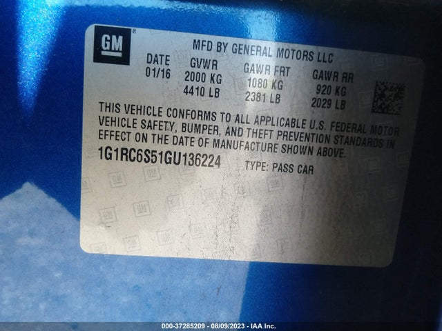 Chevrolet VOLT LT 2016 1G1RC6S51GU136224 Image 15