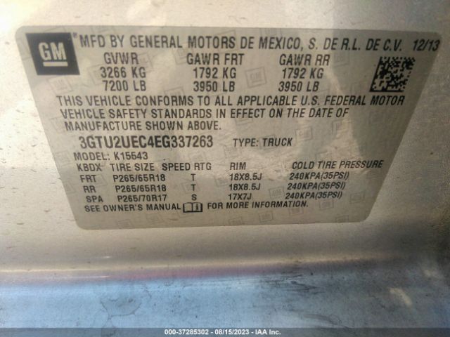 3GTU2UEC4EG337263 GMC Sierra 1500 Sle