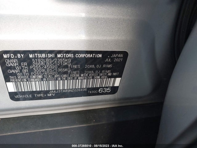 Mitsubishi Outlander Es 2022 JA4J3TA89NZ026496 Image 9