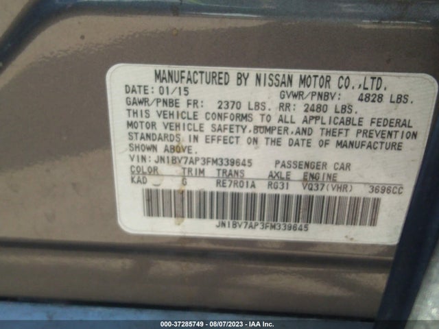 JN1BV7AP3FM339645 Infiniti Q50
