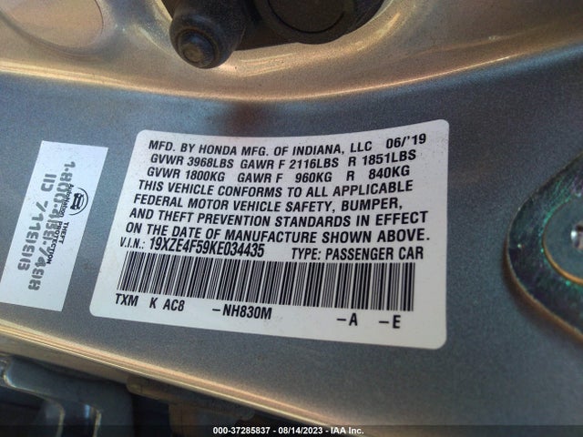 Honda INSIGHT EX 2019 19XZE4F59KE034435 Image 9