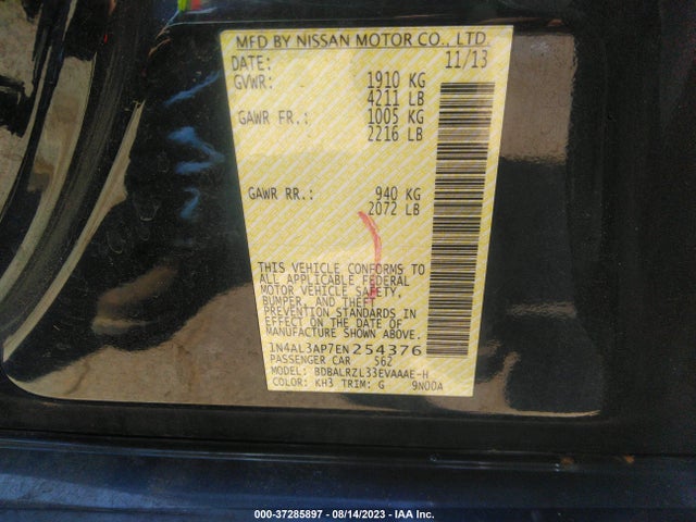 Nissan Altima 2.5 S 2014 1N4AL3AP7EN254376 Image 10