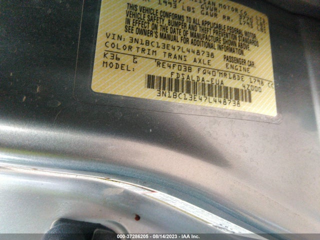 2007 NISSAN VERSA 1.8 S VIN: 3N1BC13E47L448738