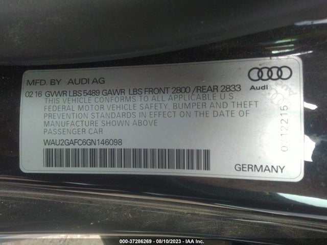 WAU2GAFC6GN146098 Audi A7 3.0 Prestige