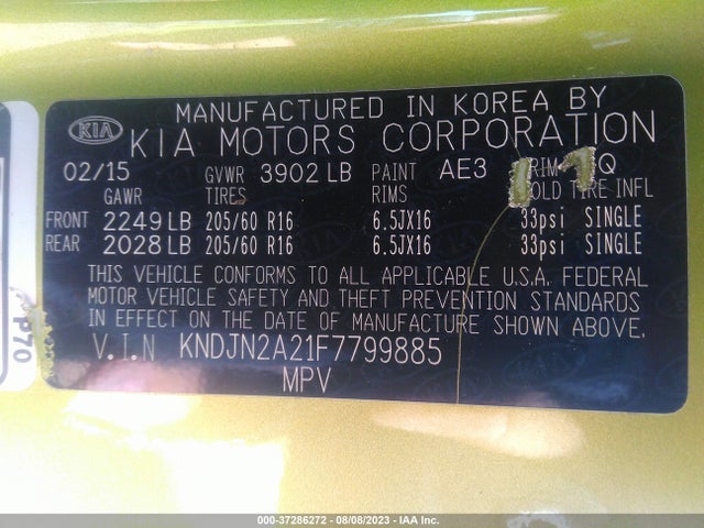 KIA Soul 2015 KNDJN2A21F7799885 Image 22