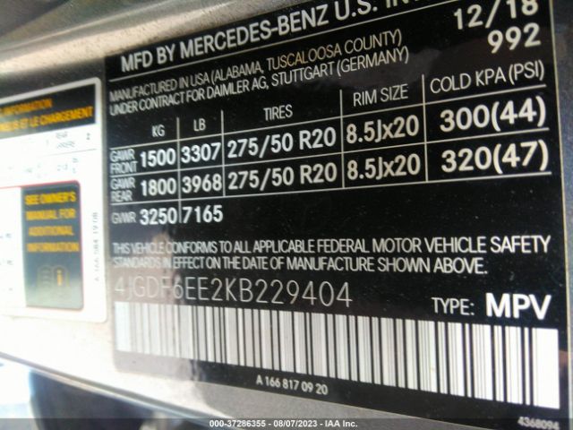 4JGDF6EE2KB229404 Mercedes-Benz Gls Gls 450