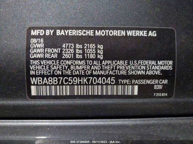 WBA8B7C59HK704045 BMW 3 Series 340i Xdrive