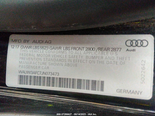 WAUW3AFC7JN073473 Audi A7 Premium Plus