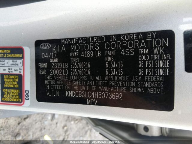 KNDCB3LC4H5073692 KIA NIRO LX